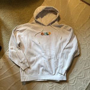 Tyler the Creator GOLF White embroidered hoodie